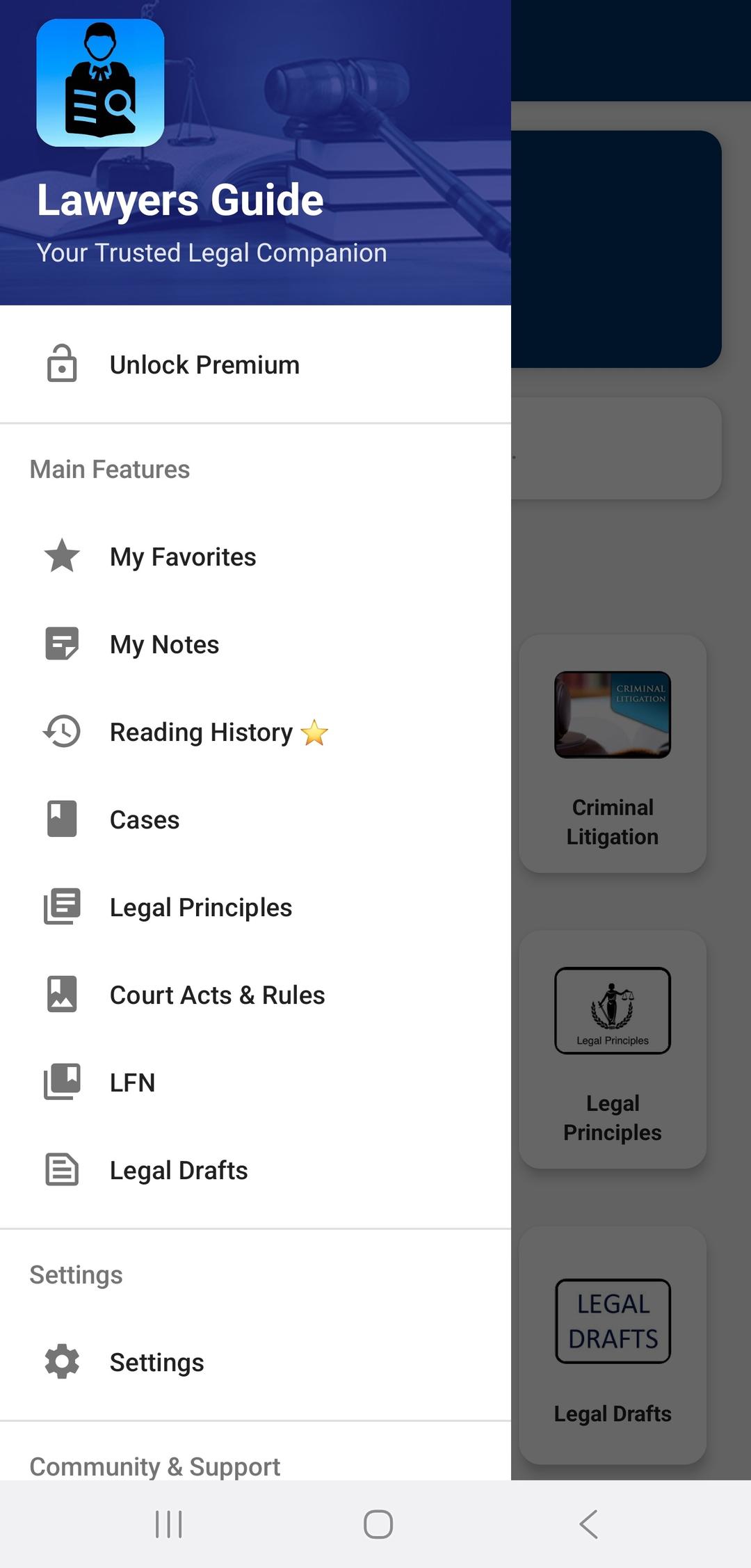 Lawyers Guide Navigation